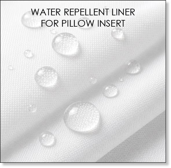 Custom Outdoor Throw Pillows Ins Sunbrella Fabrics include a Water Repellent Insert